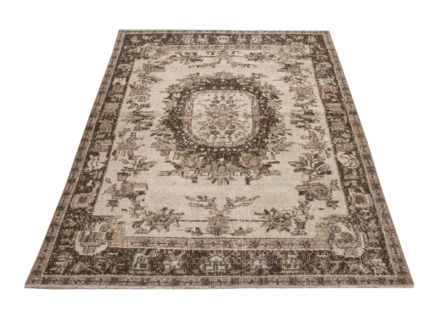 One Of a Kind Vintage Oushak Rug , Handmade Neutral Rug , Anatolian Turkish Rug , 4x6 Area Rug , Ethnic Rug , Wool Rug, Turkey rug, 8747
