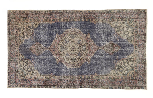 Navy Blue Turkish Rug, 4x6 Rug, Vintage Oushak rug , Anatolian Rug ,Turkish rug 4x6, Handmade rug , Bedroom rug, Floral Rug, 8708