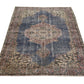 Navy Blue Turkish Rug, 4x6 Rug, Vintage Oushak rug , Anatolian Rug ,Turkish rug 4x6, Handmade rug , Bedroom rug, Floral Rug, 8708