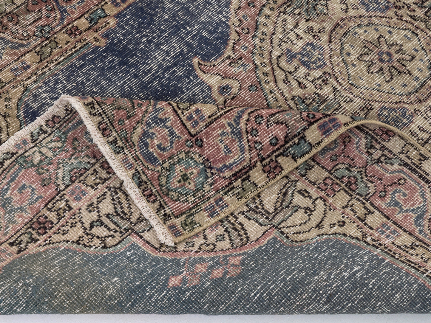 Navy Blue Turkish Rug, 4x6 Rug, Vintage Oushak rug , Anatolian Rug ,Turkish rug 4x6, Handmade rug , Bedroom rug, Floral Rug, 8708