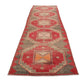 Turkish Vintage Oushak Runner Rug, 3x12 Rug Runner, Carpet Runner, Mid Century rug, Boho Rug, Shabby Chic,5955