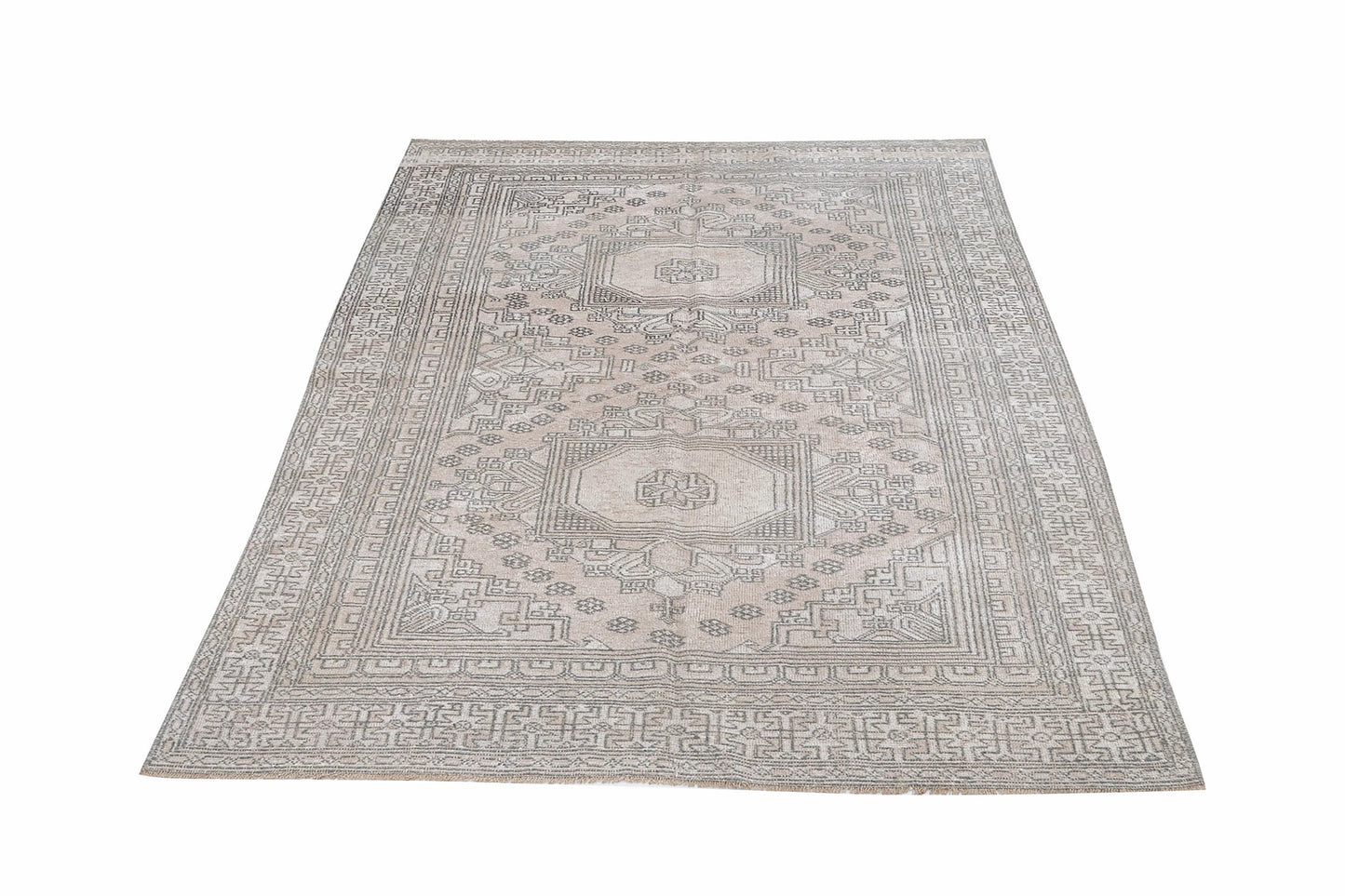 Vintage Handmade Rug, Turkish Oushak Area Rug, Neutral Floor Rug, Primitive Rug, Office Rug, Rug 4x7, Carpet Rug, Turkish Carpet, 12380