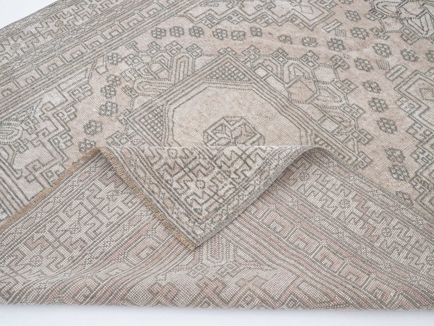 Vintage Handmade Rug, Turkish Oushak Area Rug, Neutral Floor Rug, Primitive Rug, Office Rug, Rug 4x7, Carpet Rug, Turkish Carpet, 12380