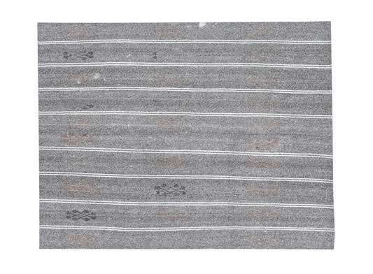 Handmade Kilim Rug, Vintage Kilim Rug, Area Kilim Rug, Turkish Kilim Rug, Neutral Rug, Coastal Decor, Gray Rug, Kilim Rug 6x7, 12194