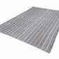 Turkish Kilim Rug, Handmade Unique Kilim Rug, Area Striped Kilim Rug, Vintage Kilim Rug, Gray Rug, Rug Kilim 7x9, Scandinavian Rug, 12193