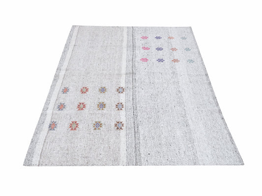 Vintage Kilim, Area Kilim Rug, Turkish Kilim, Handmade Kilim Rug, Neutral Rug, Coastal Decor, Kid Room Rug, Rug Kilim, Kilim Rug 5x7, 12196