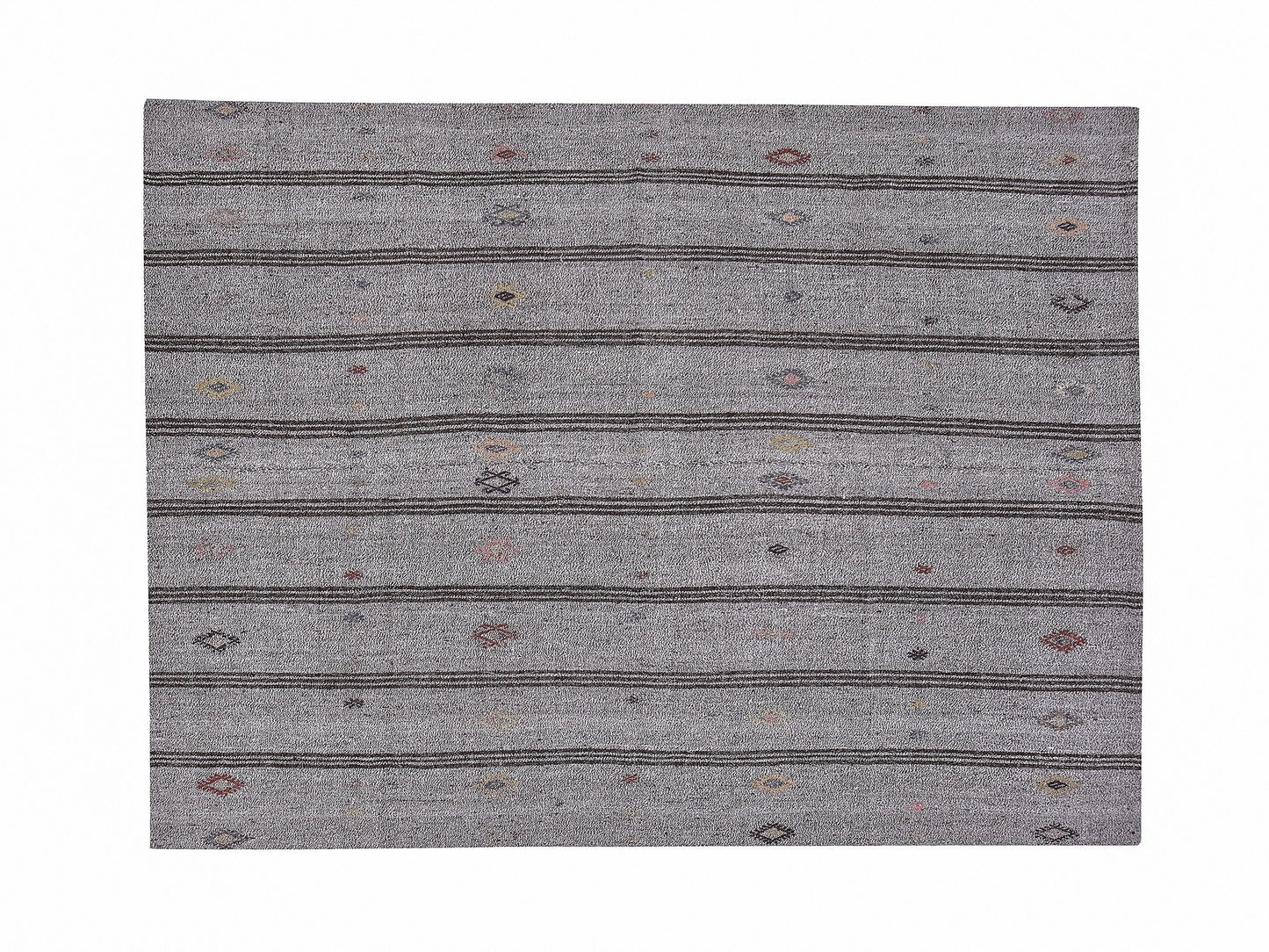Vintage Handmade Kilim Rug, Turkish Faded Kilim Rug, Area Striped Kilim Rug, Neutral Rug, Gray Rug, Living Room Rug, Kilim Rug 6x7, 12198