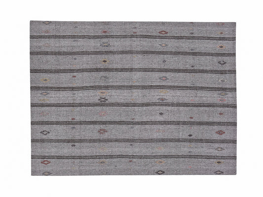 Vintage Handmade Kilim Rug, Turkish Faded Kilim Rug, Area Striped Kilim Rug, Neutral Rug, Gray Rug, Living Room Rug, Kilim Rug 6x7, 12198