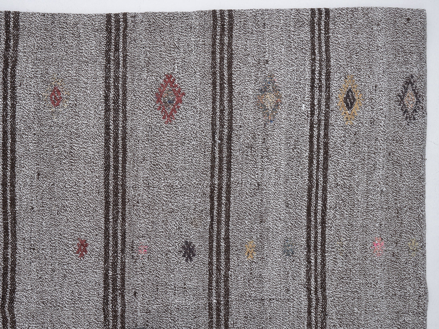 Vintage Handmade Kilim Rug, Turkish Faded Kilim Rug, Area Striped Kilim Rug, Neutral Rug, Gray Rug, Living Room Rug, Kilim Rug 6x7, 12198