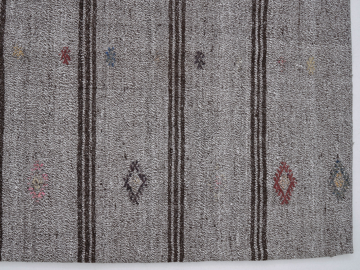 Vintage Handmade Kilim Rug, Turkish Faded Kilim Rug, Area Striped Kilim Rug, Neutral Rug, Gray Rug, Living Room Rug, Kilim Rug 6x7, 12198