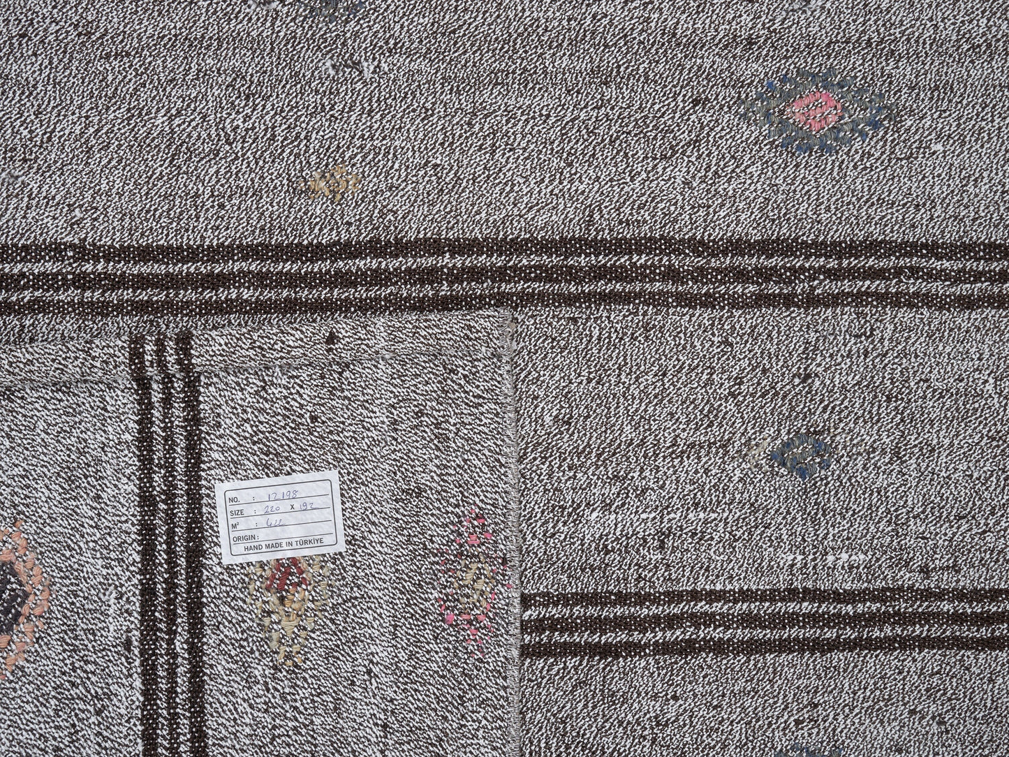 Vintage Handmade Kilim Rug, Turkish Faded Kilim Rug, Area Striped Kilim Rug, Neutral Rug, Gray Rug, Living Room Rug, Kilim Rug 6x7, 12198