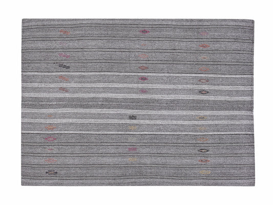 Handmade Kilim Rug, Vintage Kilim Rug, Turkish Kilim Rug, Area Kilim Rug, Gray Rug, Coastal Decor, Kid Room Rug, Rug Kilim 6x7, 12202