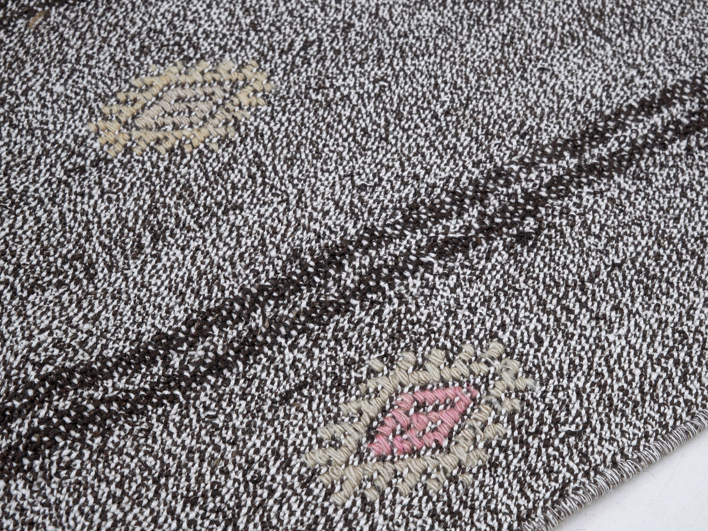 Turkish Handmade Kilim Rug, Vintage Black Striped Kilim Rug, Area Flat Weave Kilim Rug,Neutral Antique Rug, Gray Rug, Kilim Rug 6x7, 12203