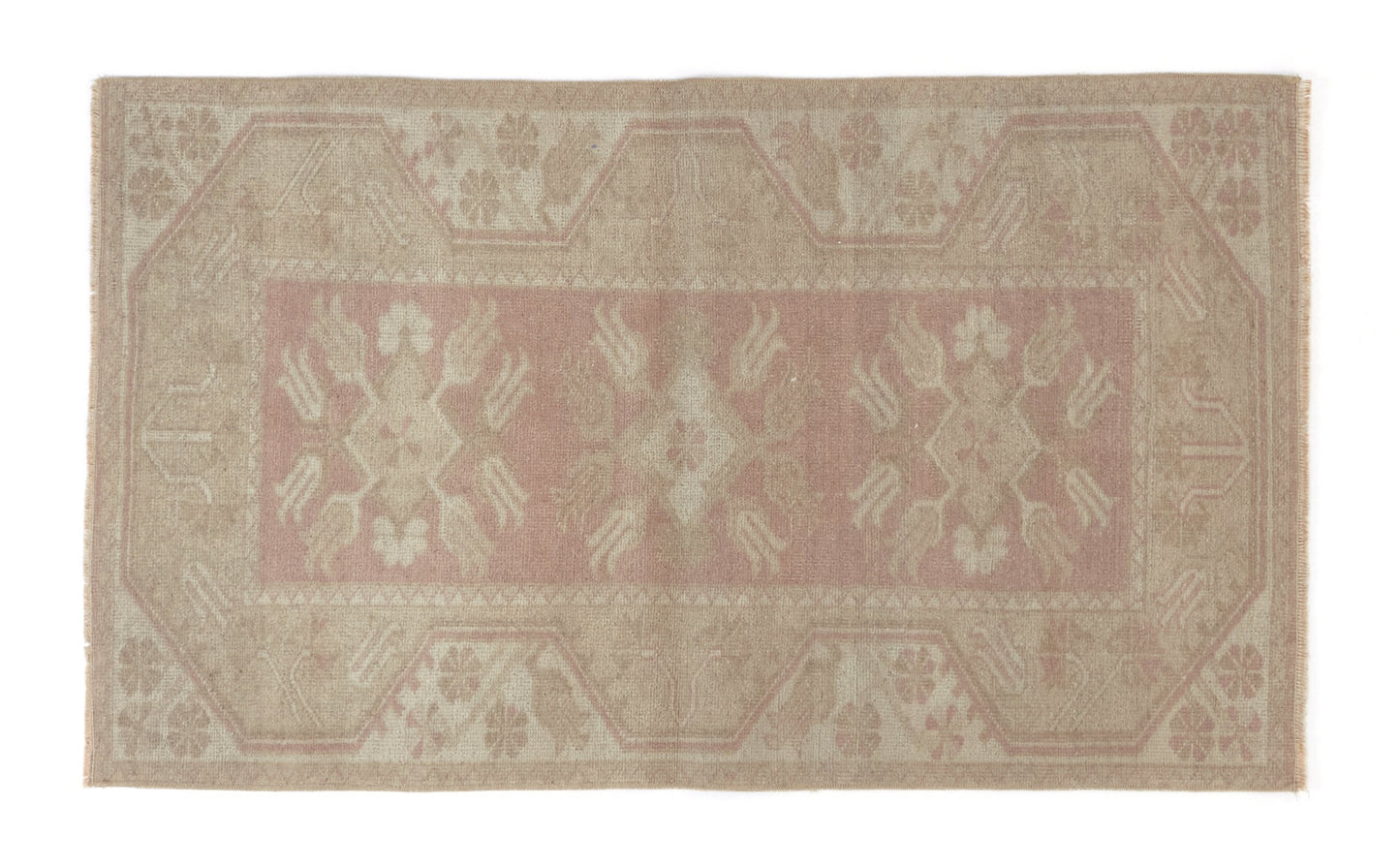 Neutral Rug, Beige Small Rug, Vintage Carpet, Turkish Carpet, Area Rug, 3x5 Rug, Faded Oushak Rug, Wool Handmade Rug, Entryway rug, 8951