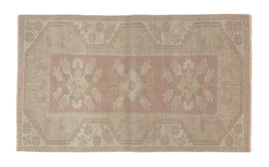 Neutral Rug, Beige Small Rug, Vintage Carpet, Turkish Carpet, Area Rug, 3x5 Rug, Faded Oushak Rug, Wool Handmade Rug, Entryway rug, 8951