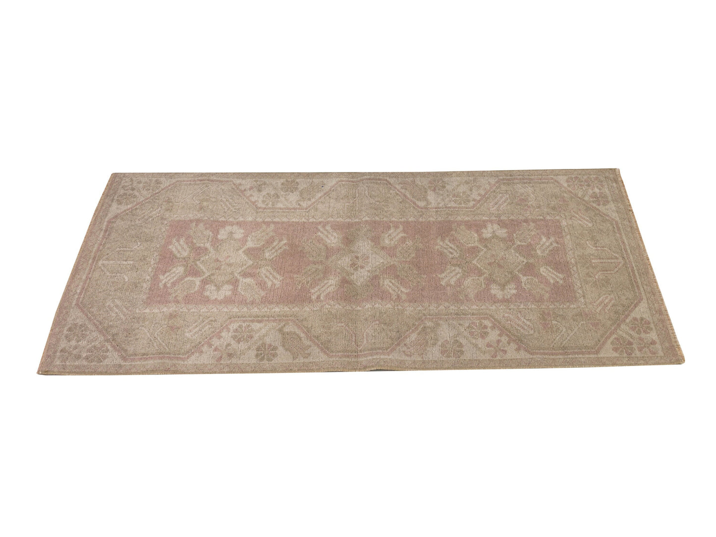 Neutral Rug, Beige Small Rug, Vintage Carpet, Turkish Carpet, Area Rug, 3x5 Rug, Faded Oushak Rug, Wool Handmade Rug, Entryway rug, 8951