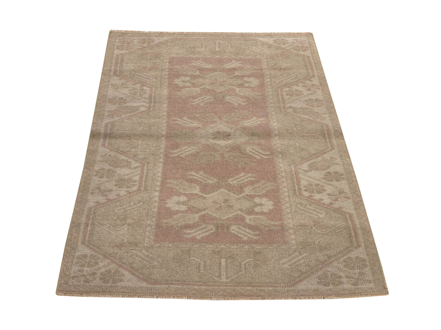 Neutral Rug, Beige Small Rug, Vintage Carpet, Turkish Carpet, Area Rug, 3x5 Rug, Faded Oushak Rug, Wool Handmade Rug, Entryway rug, 8951