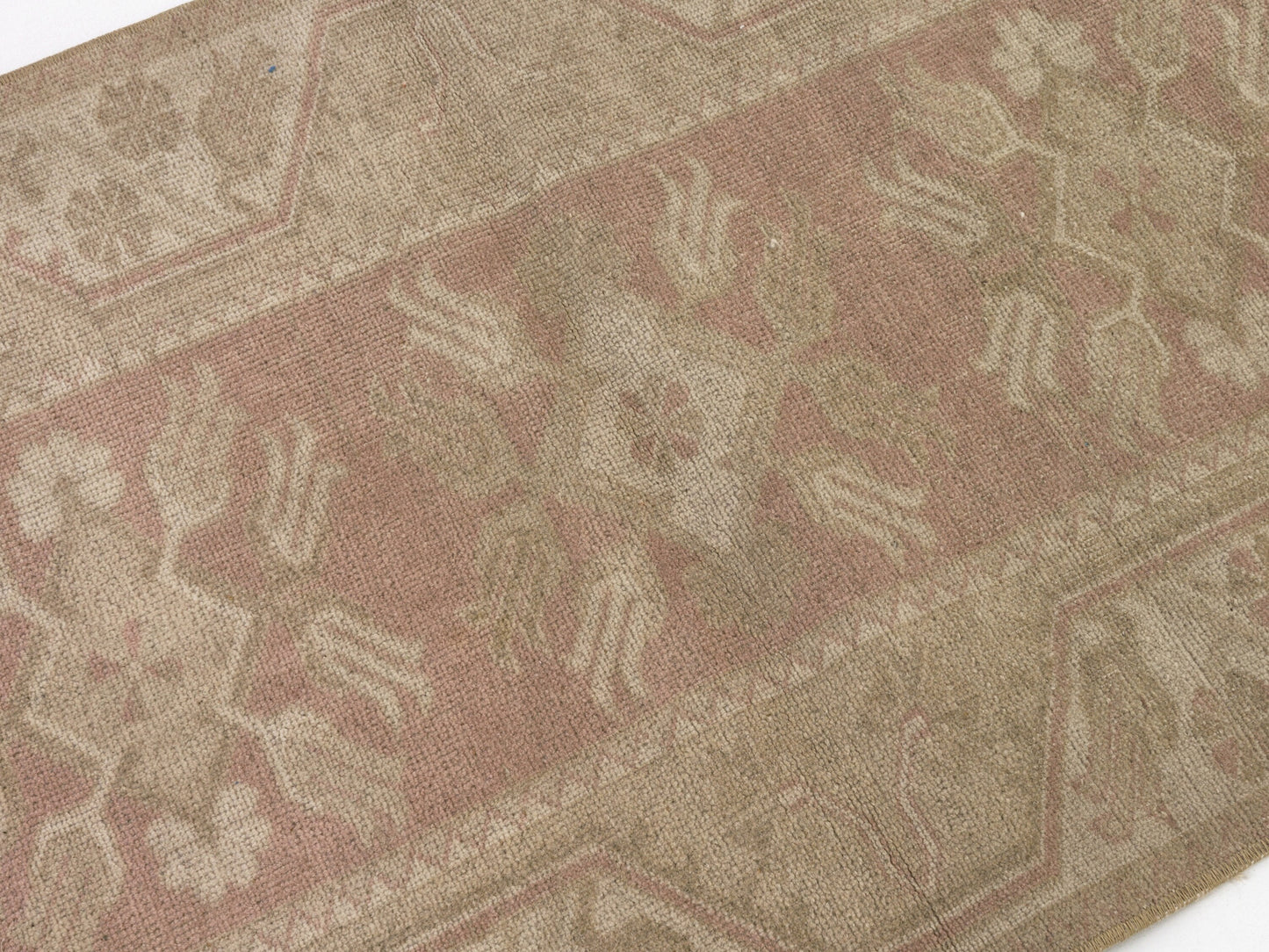 Neutral Rug, Beige Small Rug, Vintage Carpet, Turkish Carpet, Area Rug, 3x5 Rug, Faded Oushak Rug, Wool Handmade Rug, Entryway rug, 8951