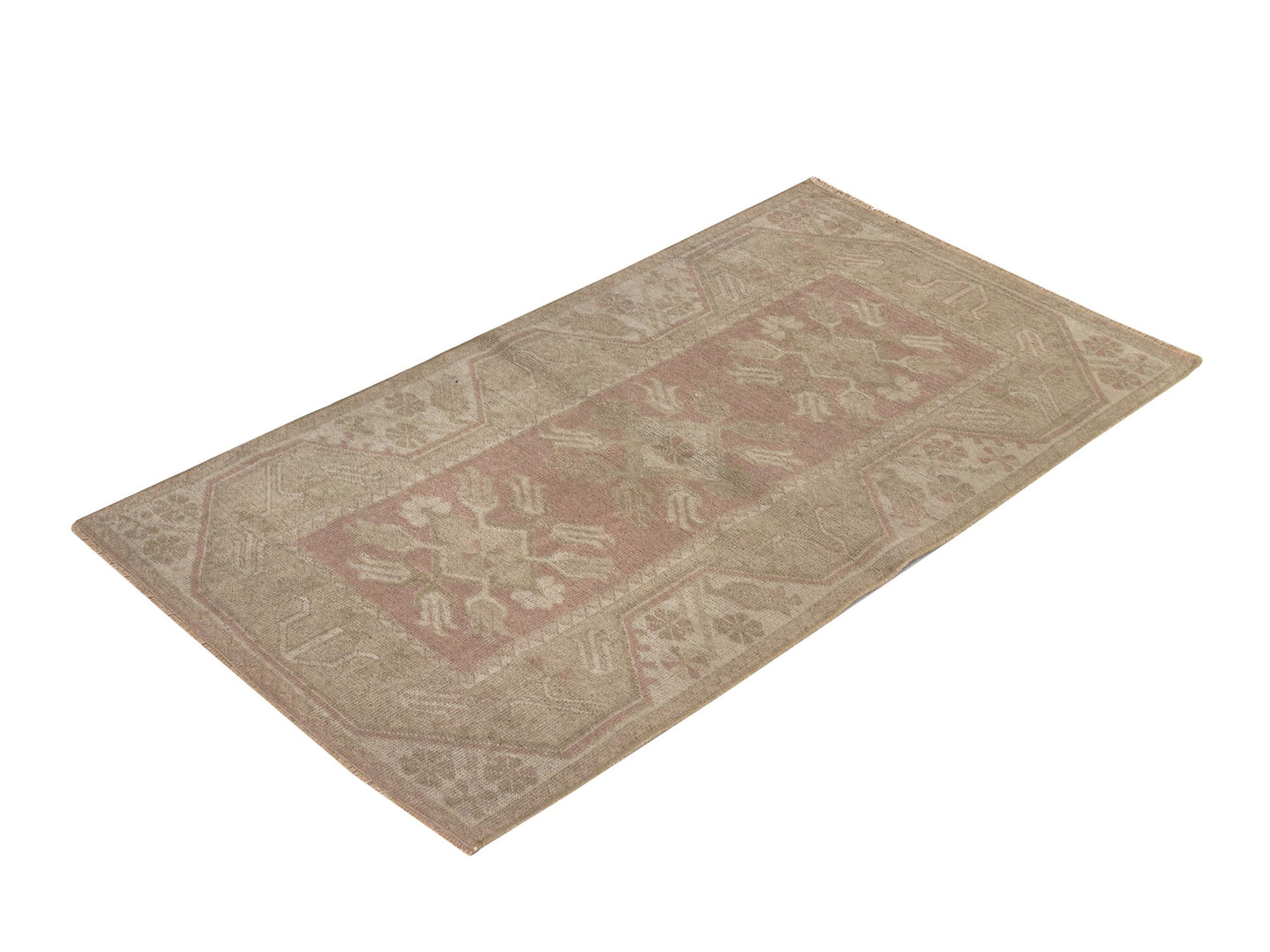 Neutral Rug, Beige Small Rug, Vintage Carpet, Turkish Carpet, Area Rug, 3x5 Rug, Faded Oushak Rug, Wool Handmade Rug, Entryway rug, 8951