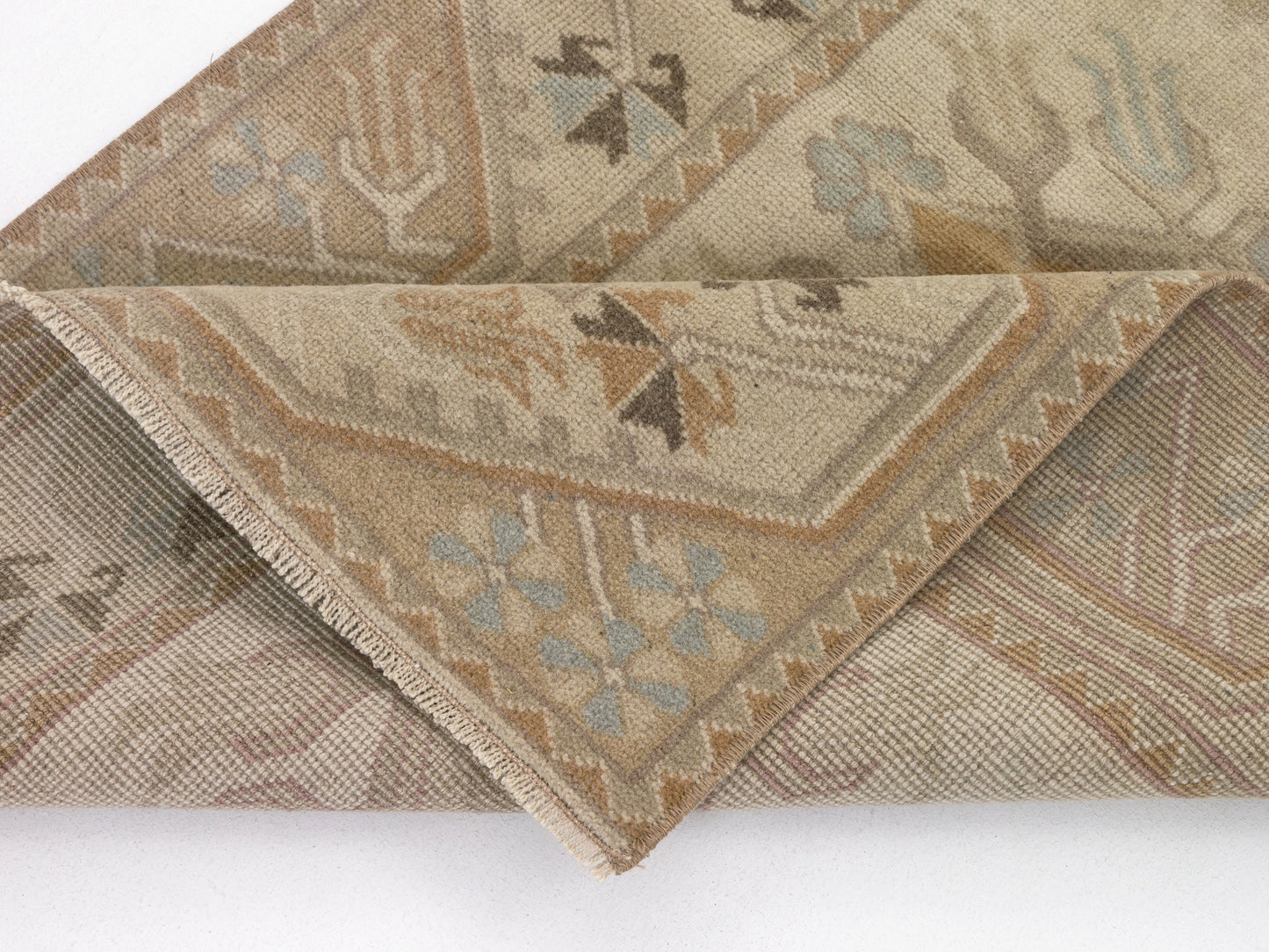 3x4 Faded Small Carpet Rug, Handmade Oushak Rug, Turkish Rug Neutral, Anatolia rug, Wool rug, Vintage Rug, Pastel rug, One of a kind,8948