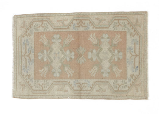 Vintage Neutral Oushak Rug ,Small Vintage Rug 2x3, Anatolian Turkish Rug , Faded Handmade Rug , Door mat Carpet Rug ,Small Area Rug,8898