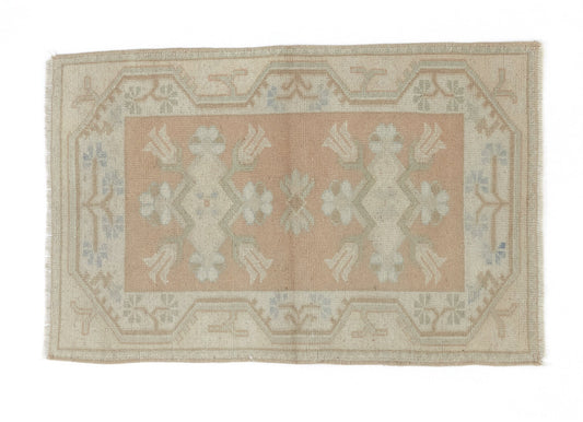 Vintage Neutral Oushak Rug ,Small Vintage Rug 2x3, Anatolian Turkish Rug , Faded Handmade Rug , Door mat Carpet Rug ,Small Area Rug,8898