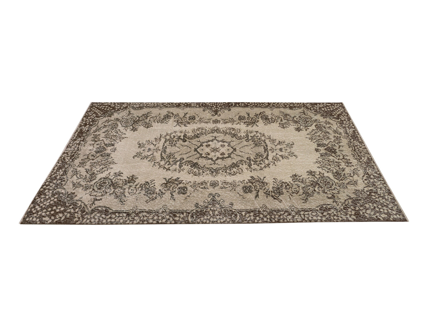 4x7 Small Oushak rug, Vintage Turkish Rug, Carpet rug, Area rug, Farmhouse decor, Bedroom rug, One of a kind rug, Unique rug,Floral rug,9663