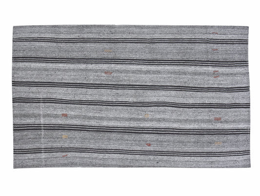 Handmade Kilim Rug, Area Kilim Rug, Turkish Kilim Rug, Vintage Kilim Rug, Coastal Decor, Gray Rug, Bedroom Rug, Kilim Rug 6x8, 12211