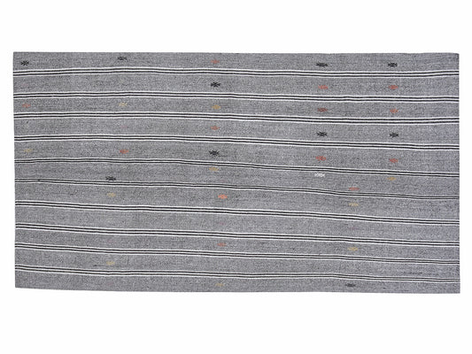 Turkish Vintage Kilim Rug, Handmade Unique Kilim Rug, Area Faded Kilim Rug, Neutral Floor Rug, Gray Rug, Rug Kilim, Kilim Rug 5x9, 12219
