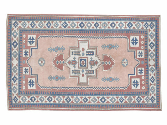 Vintage Oushak Rug, Turkish Handmade Eclectic Rug, Neutral Floor Rug,Area Rug, Bohemian Rug, Vintage Carpet, Living Room Rug, Rug 4x6, 12368