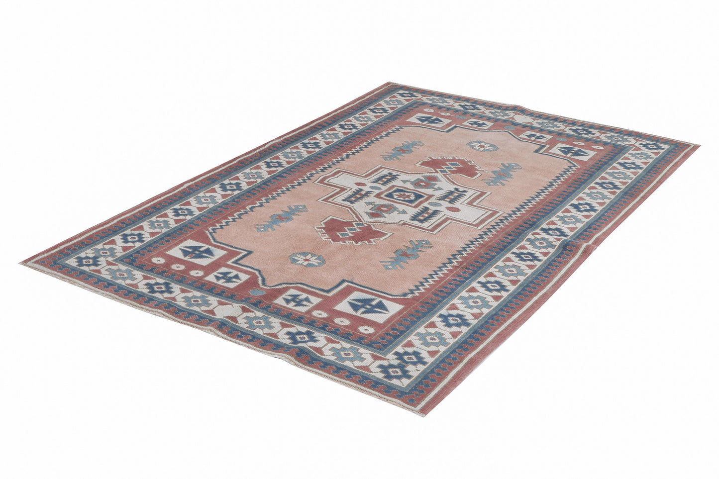 Vintage Oushak Rug, Turkish Handmade Eclectic Rug, Neutral Floor Rug,Area Rug, Bohemian Rug, Vintage Carpet, Living Room Rug, Rug 4x6, 12368