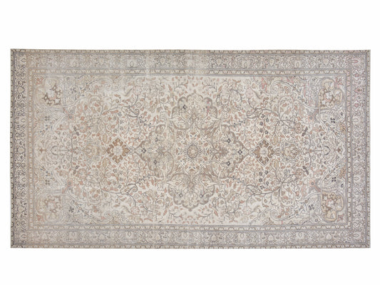Turkish Vintage Rug, Handmade Area Rug, Oushak Rustic Rug, Neutral Muted Rug, Primitive Rug, Carpet Rug, Living Room Rug, Rug 6x10, 12390
