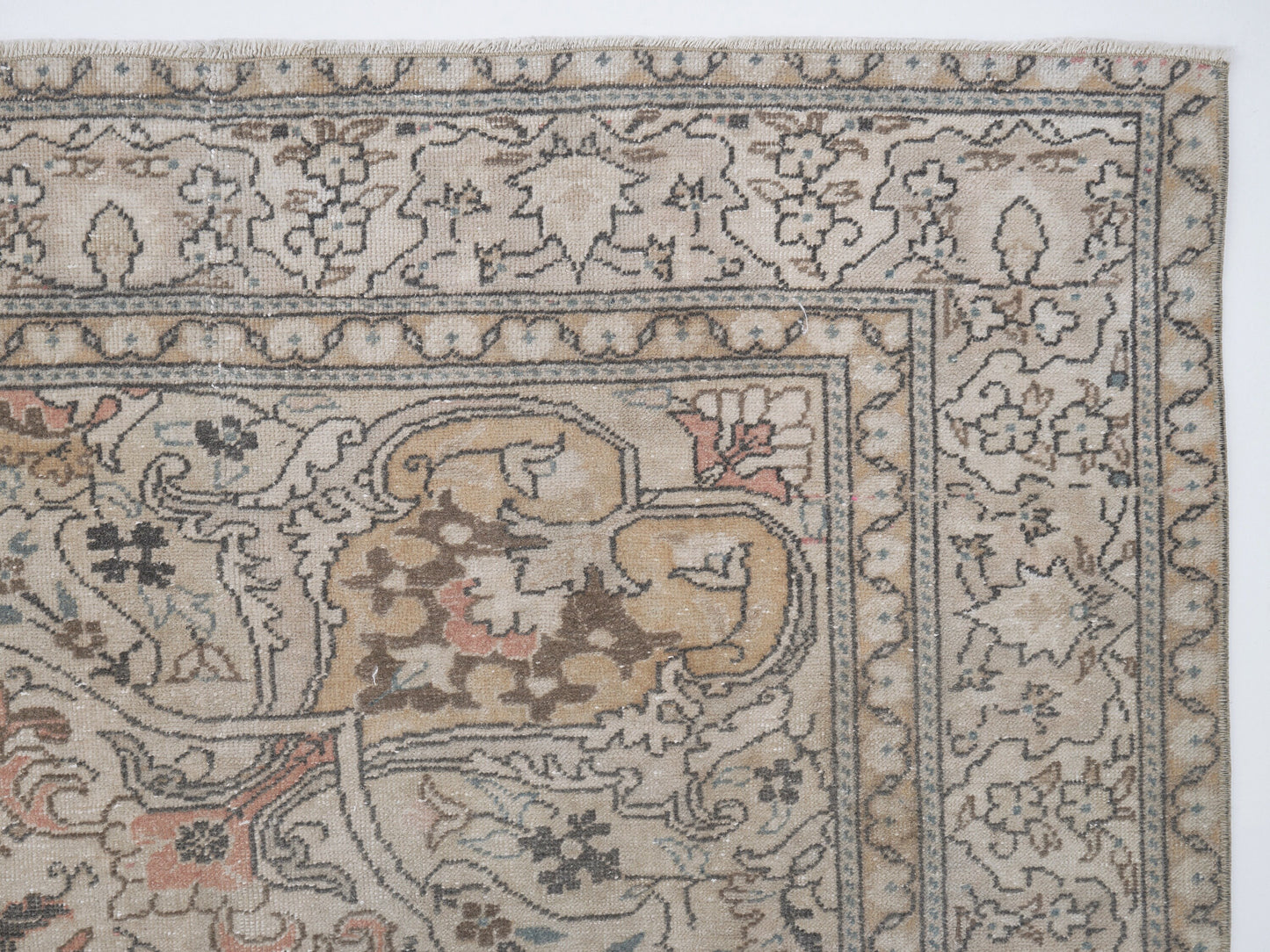 Turkish Vintage Rug, Handmade Area Rug, Oushak Rustic Rug, Neutral Muted Rug, Primitive Rug, Carpet Rug, Living Room Rug, Rug 6x10, 12390