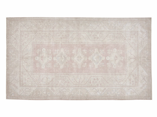 Turkish Oushak Rug, Vintage Handmade Area Rug, Neutral Muted Rug, Scandinavian Rug, Turkey Rug, Vintage Carpet, Rug 5x8, Carpet Rug, 12470