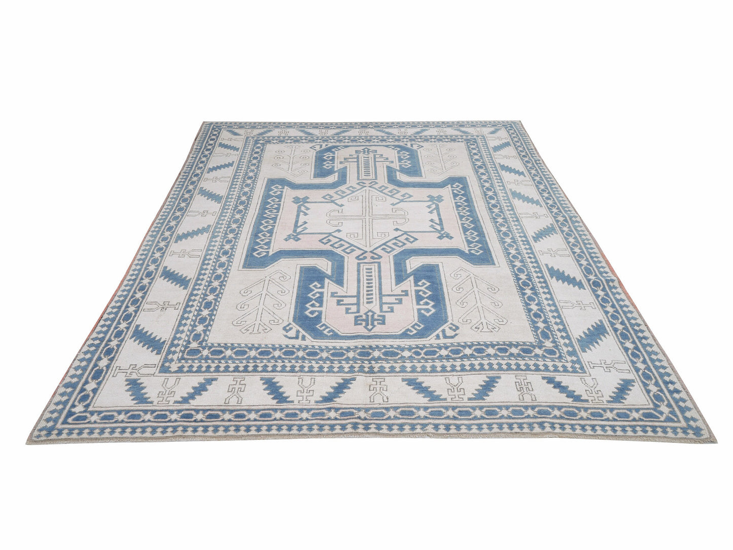 Vintage Oushak Rug, Turkish Handmade Rug, Area Eclectic Rug, Kid Room Rug, Bohemian Rug, Rug 7x10, Neutral Muted Rug, Turkish Carpet, 12488