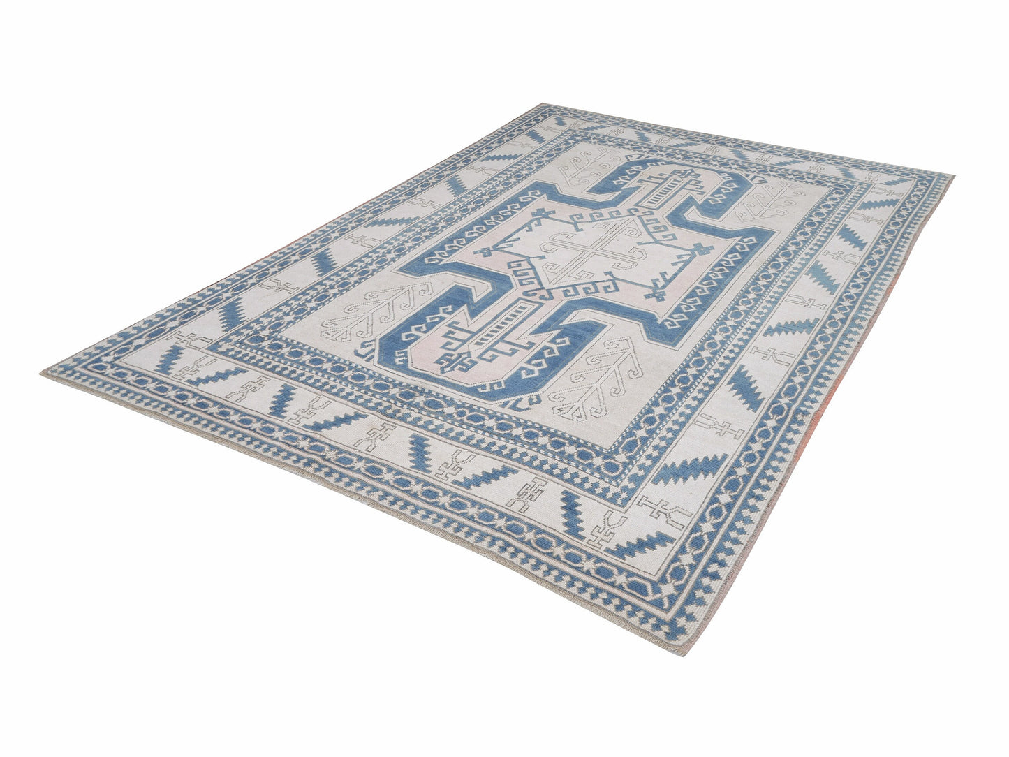 Vintage Oushak Rug, Turkish Handmade Rug, Area Eclectic Rug, Kid Room Rug, Bohemian Rug, Rug 7x10, Neutral Muted Rug, Turkish Carpet, 12488