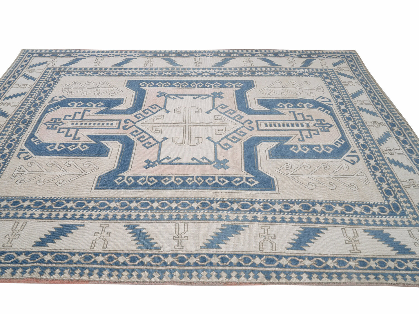 Vintage Oushak Rug, Turkish Handmade Rug, Area Eclectic Rug, Kid Room Rug, Bohemian Rug, Rug 7x10, Neutral Muted Rug, Turkish Carpet, 12488