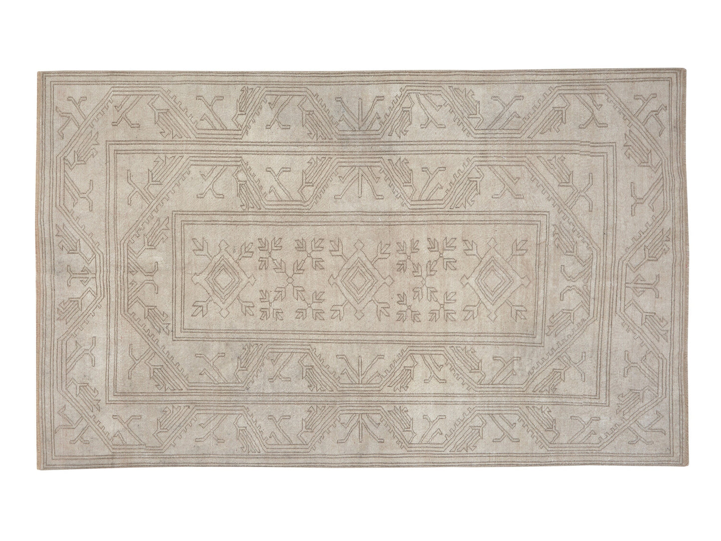 Turkish Oushak Rug, Vintage Handmade Rug, Office Rug, Neutral Area Rug, Scandinavian Rug, Vintage Carpet, Turkey Rug, Rug 5x8, 11483
