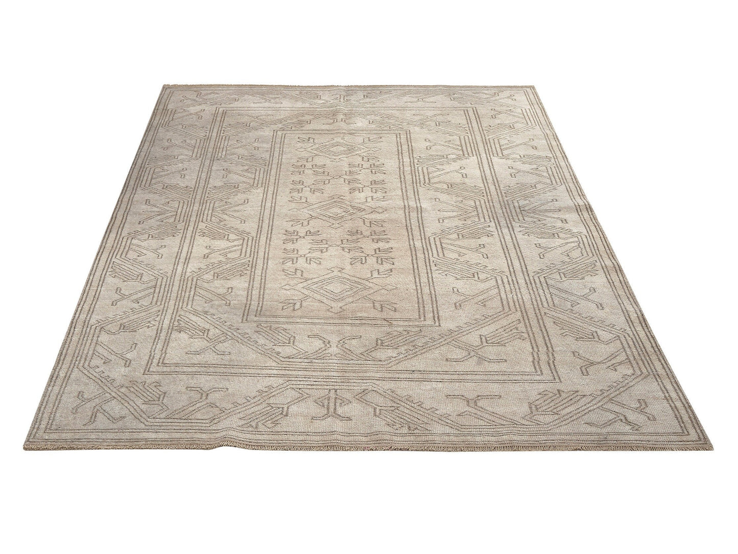 Turkish Oushak Rug, Vintage Handmade Rug, Office Rug, Neutral Area Rug, Scandinavian Rug, Vintage Carpet, Turkey Rug, Rug 5x8, 11483