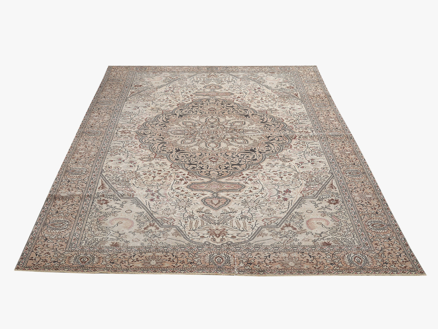 Turkish Vintage Rug, Handmade Area Eclectic Rug, Oushak Faded Rug, Living Room Rug, Bohemian Rug, Oushak Carpet, Turkey Rug, Rug 6x10, 11487