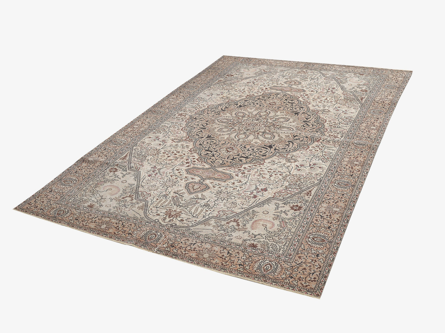 Turkish Vintage Rug, Handmade Area Eclectic Rug, Oushak Faded Rug, Living Room Rug, Bohemian Rug, Oushak Carpet, Turkey Rug, Rug 6x10, 11487