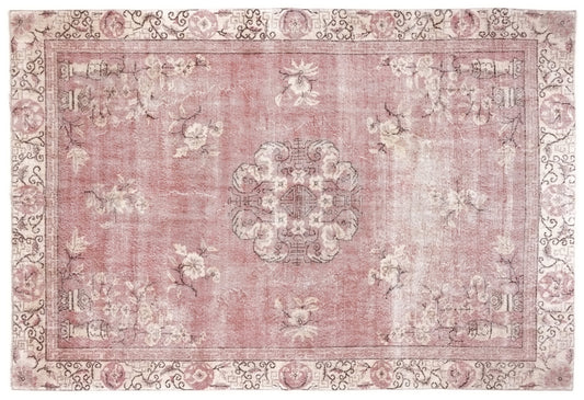 Turkish Oushak Rug 7x10, Large Vintage Pink Carpet Rug, Handmade Rug, Neutral Area rug, Farmhouse Rug, Unique rug, Area rug, 10283