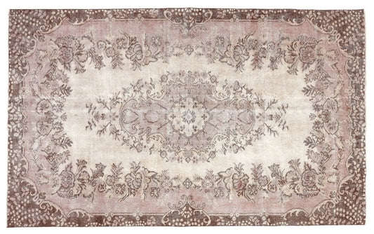 Turkish Oushak Area Vintage Carpet Rug 5x8, Beige Handmade Wool Floral rug, Rug for Living room Made in Anatolia Gift for Mother Days, 10233