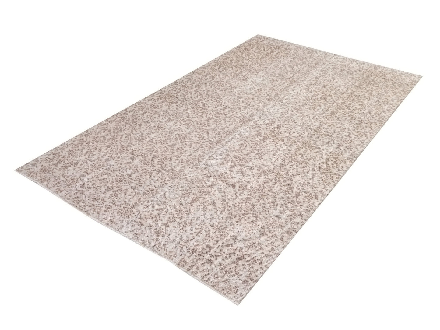 Floral Vintage Rug, 5x8 Turkish Oushak Rug, Area Rug, Faded rug, Antique Rug, Beige, Brown, Neutral rug, Carpet rug, Handmade rug, 10256
