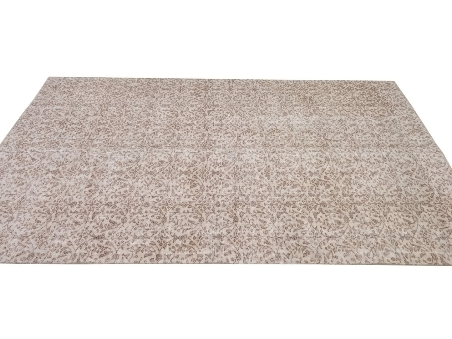 Floral Vintage Rug, 5x8 Turkish Oushak Rug, Area Rug, Faded rug, Antique Rug, Beige, Brown, Neutral rug, Carpet rug, Handmade rug, 10256