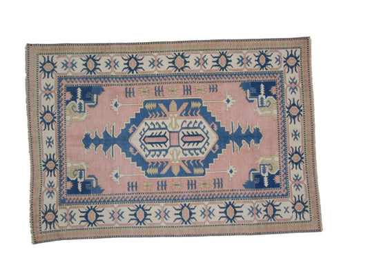 One of a kind Turkish rug , 5x8 Rug, Neutral Oushak Rug, Vintage rug Wool, Handmade Area Carpet Rug, Unique rug, Turkey rug, 7444