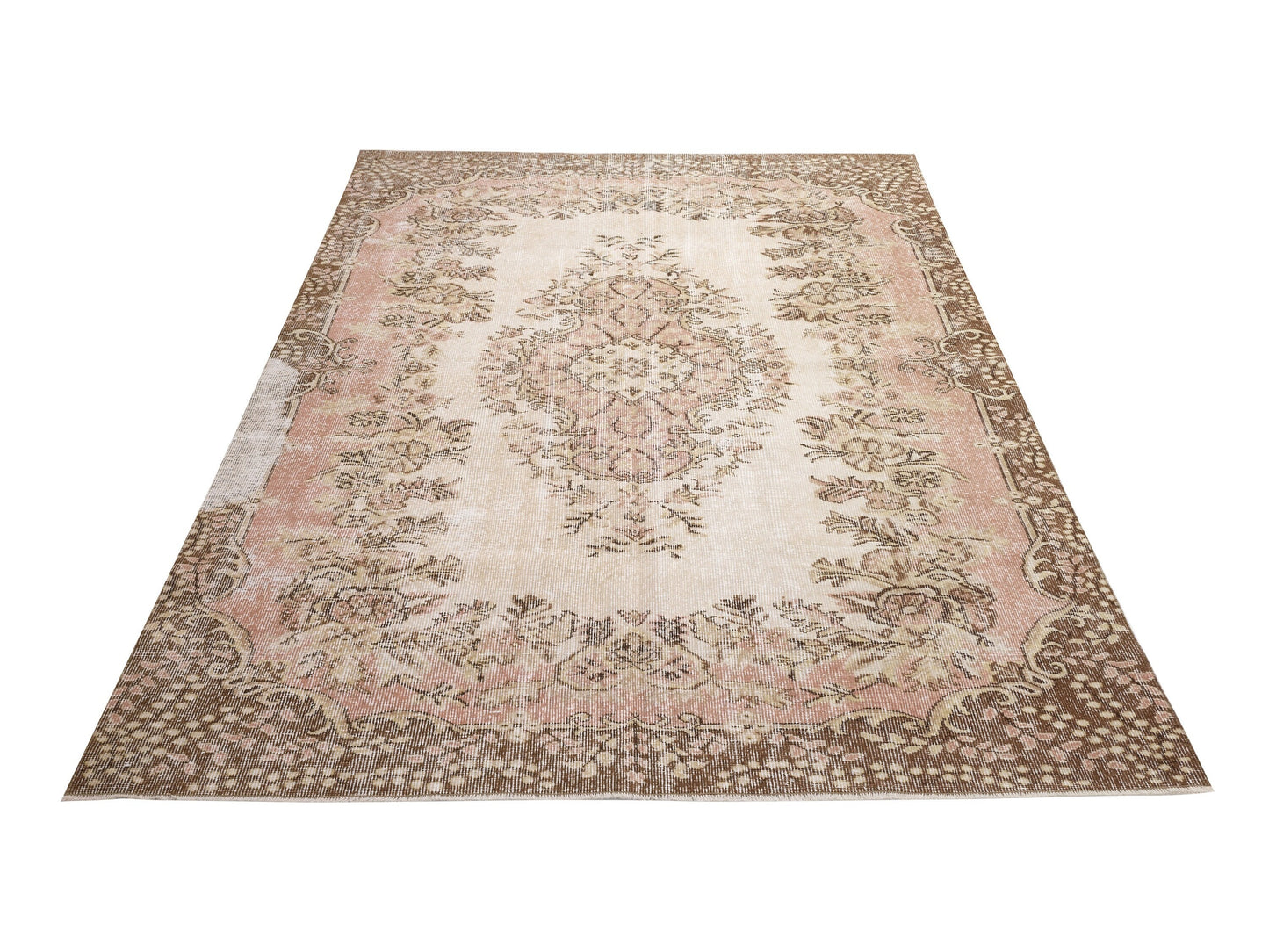 Turkish Oushak Vintage Rug, Handmade Rug, Area Faded Rug, Neutral Floor Rug, Living Room Rug, Rug 6x9, Turkey Rug, Vintage Carpet, 10381