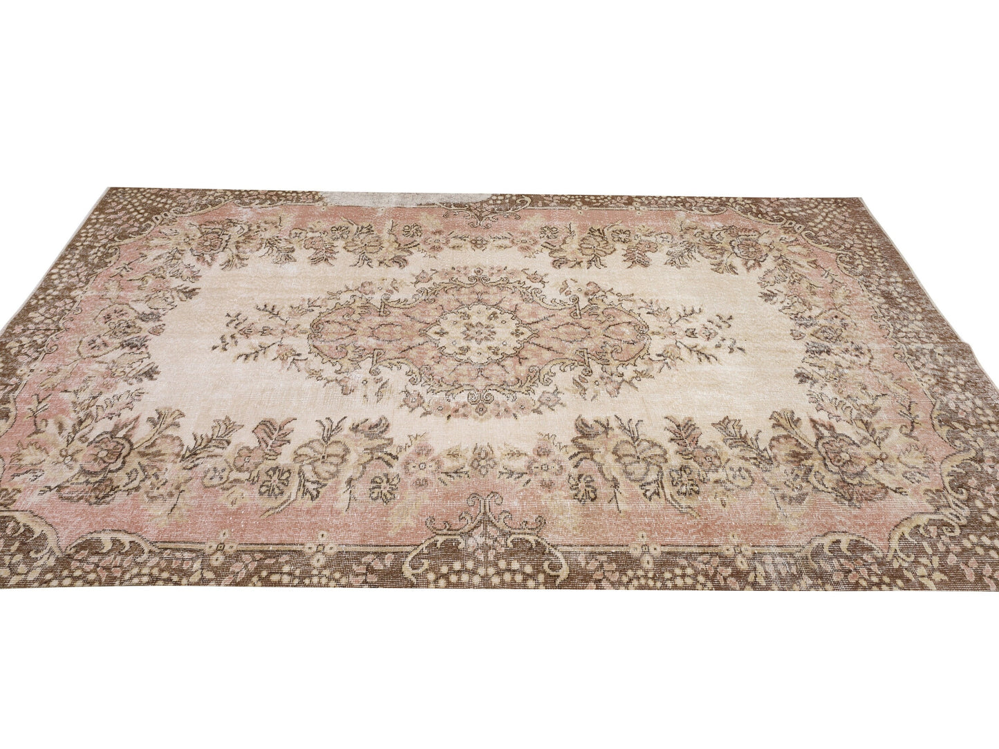 Turkish Oushak Vintage Rug, Handmade Rug, Area Faded Rug, Neutral Floor Rug, Living Room Rug, Rug 6x9, Turkey Rug, Vintage Carpet, 10381