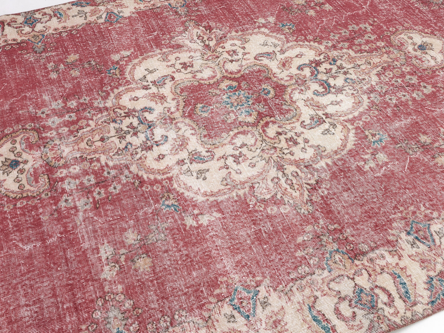 Turkish Vintage Oushak Rug, Handmade Area Eclectic Rug, Neutral Floor Rug, Living Room Rug, Bohemian Rug, Anatolia Rug, Rug 7x10, 10428