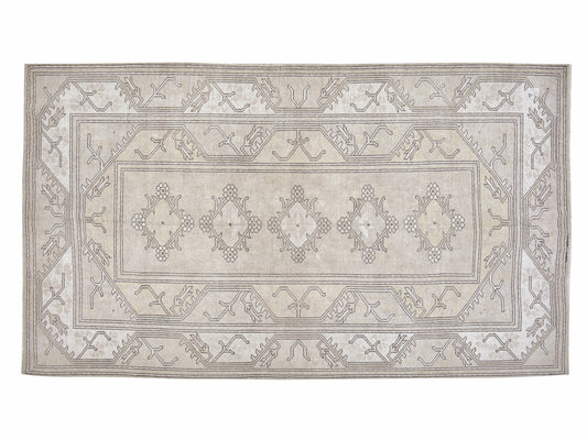 Turkish Handmade Rug, Vintage Unique Rug, Oushak Faded Rug, Scandinavian Rug, Office Rug, Turkish Carpet, Turkey Rug, Rug 5x8, 12373